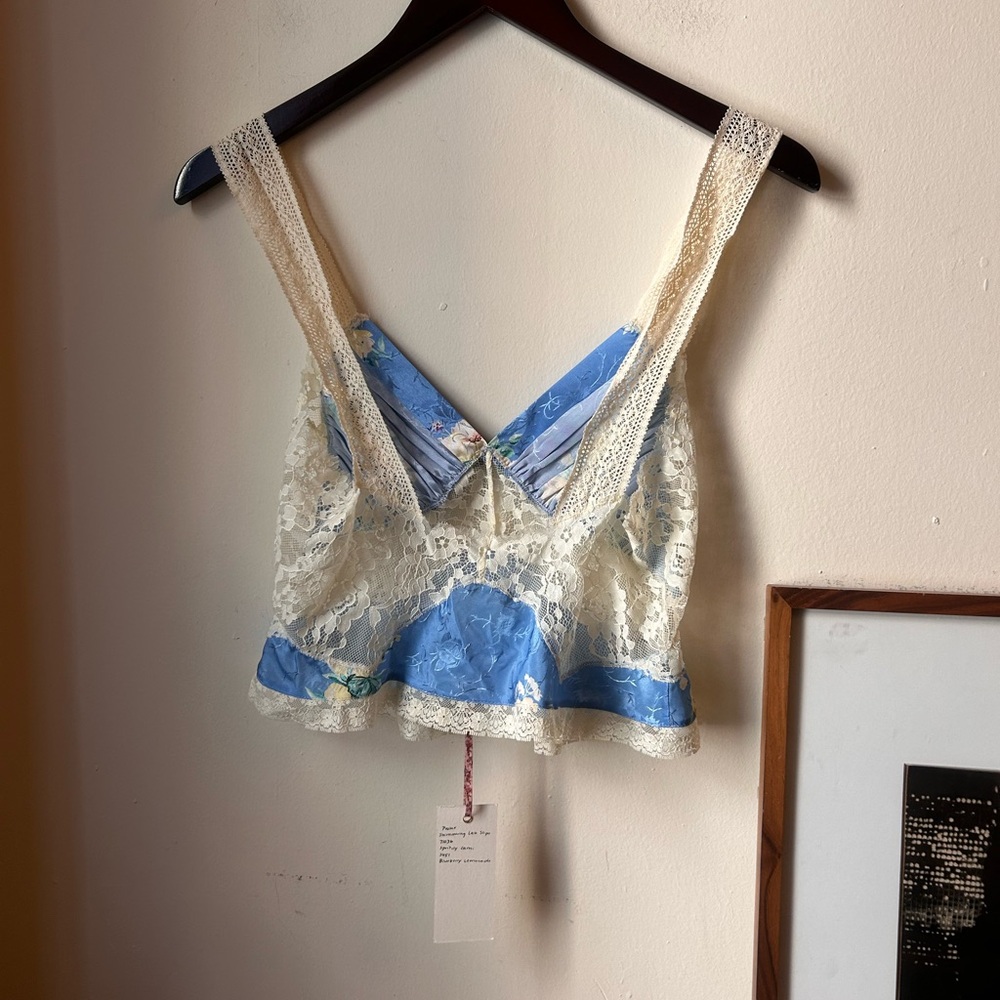 nwt loveshackfancy blueberry lemonade spritely lace tank - Picture 9 of 10